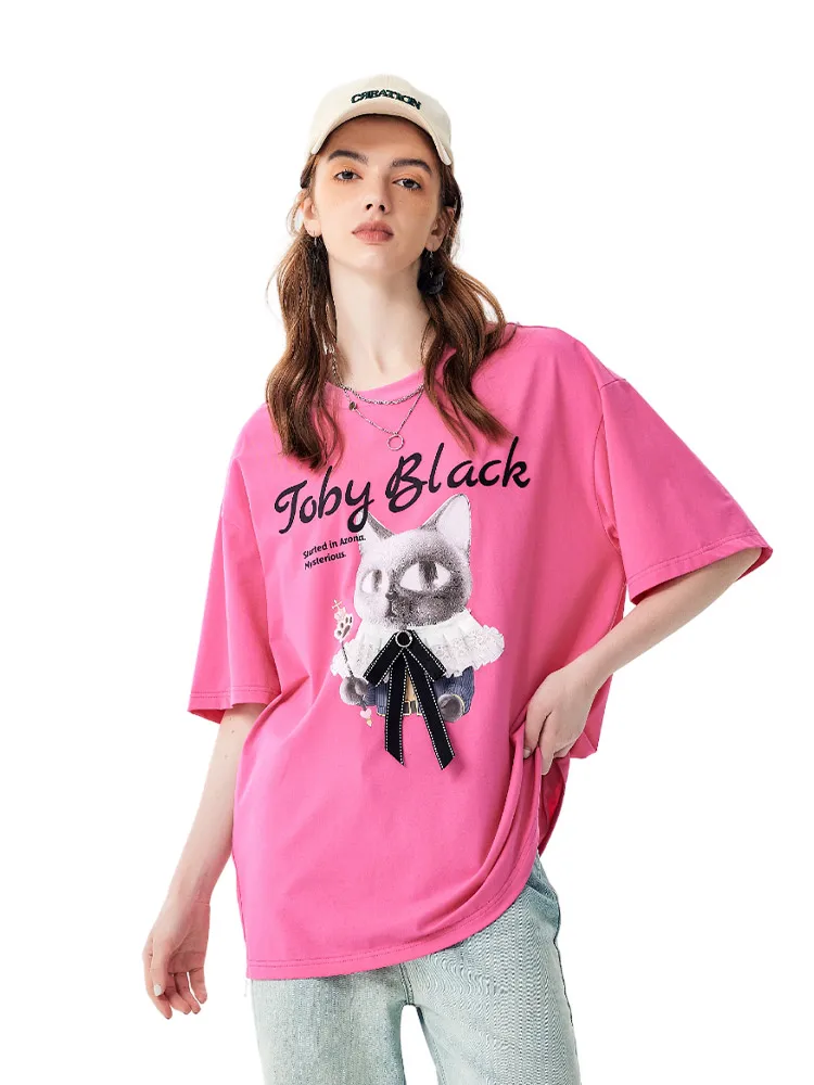 [Vanilla] A02 Свободная универсальная женская футболка с круглым вырезом лето 2023