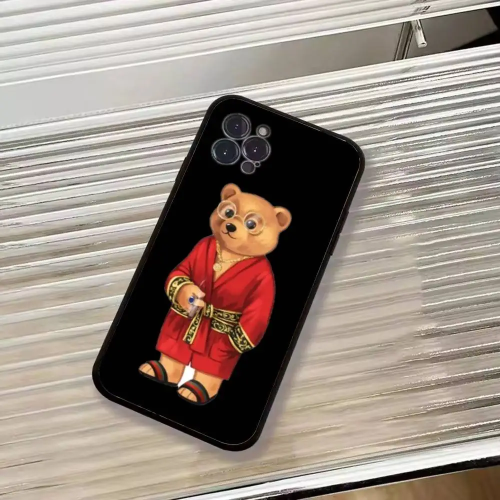 Модный чехол B-Baron Filou B-Bear для iPhone 17, 16, 15, 14, 13, 12, 11 Plus, Pro Max, XS, мягкий силиконовый черный чехол (art.: 3920d9fa52005) - 3920d9fa52005
