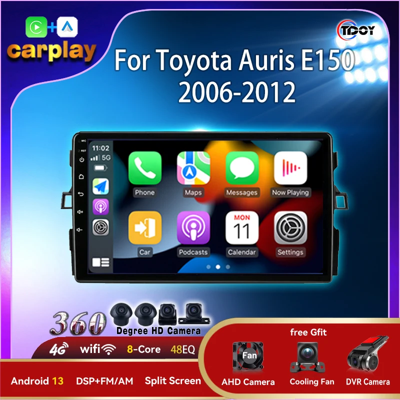 Radio samochodowe do Toyoty Auris E150 2006-2012 Autoradio Carplay Multimedia Automotive Car Video Android Auto Wireless Stereo