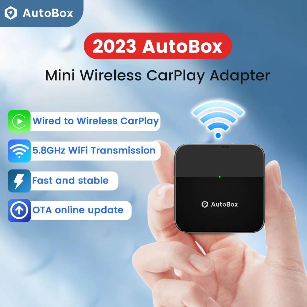 

AutoBox Wireless CarPlay Adapter BT5.8 Youtube Music Spotify for Toyota Mazda Nissan Camry Suzuki Citroen Audi Mercedes Kia Ford