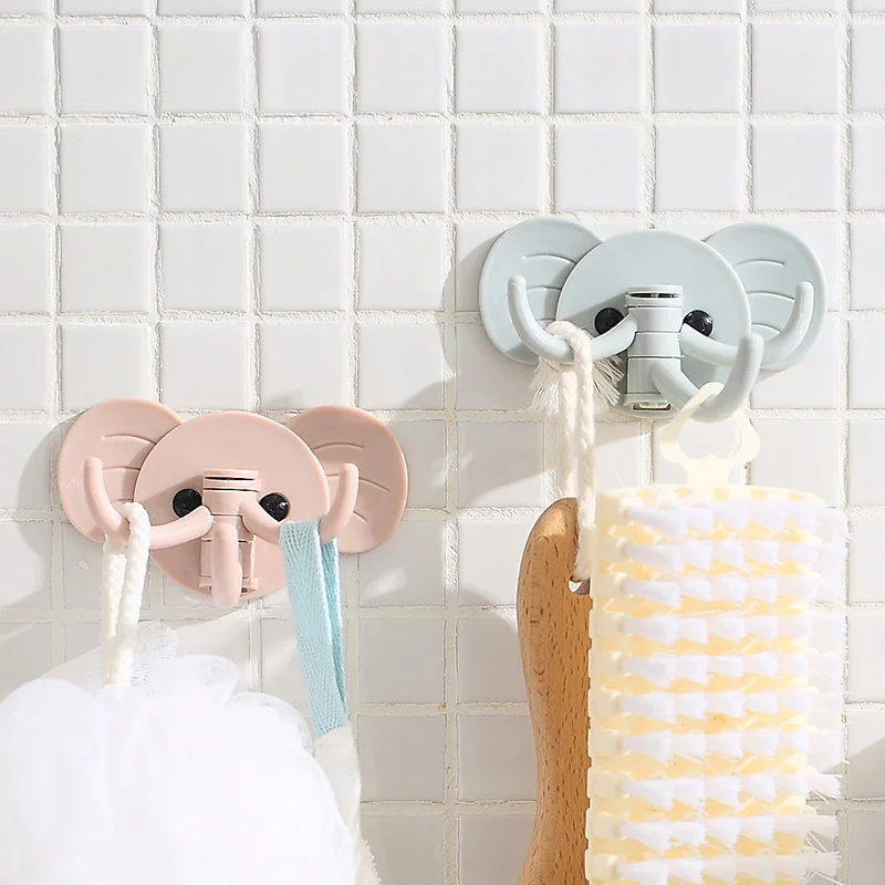 

3pcs Originality Lovely Elephant Cartoon Strong Self-Adhesive Wall Hook Hanger Bag Keys Bathroom Kitchen Sticky Towel Holder