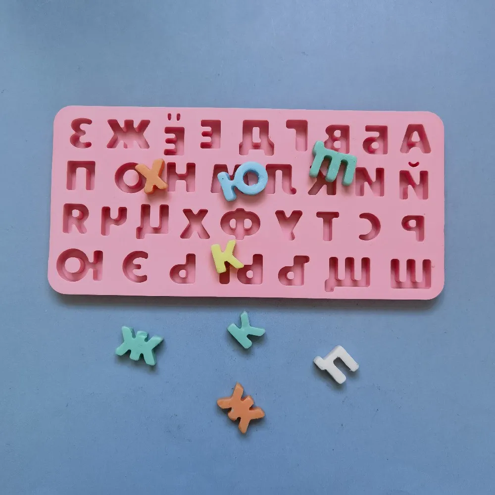 

Russian Alphabet Silicone Mold Letters Chocolate Mold 3d Cake Decorating Tools Tray Fondant Molds Jelly Cookies Baking Mould