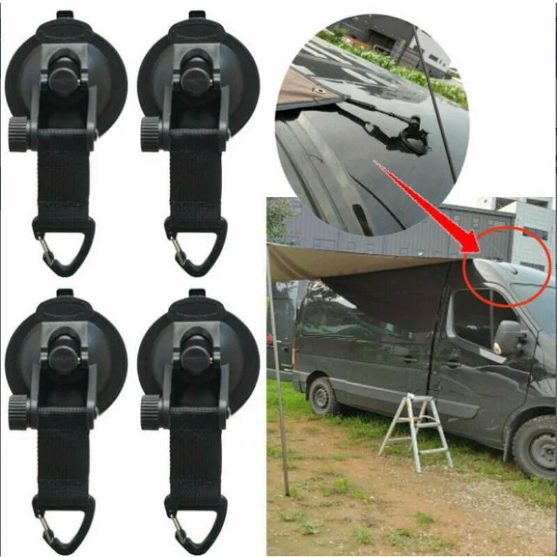 

4Pcs Car Tent Suction Cups Buckle Side Round/Triangular Awning Anchors Outdoor Camping Tent Suckers Anchor Securing Hook