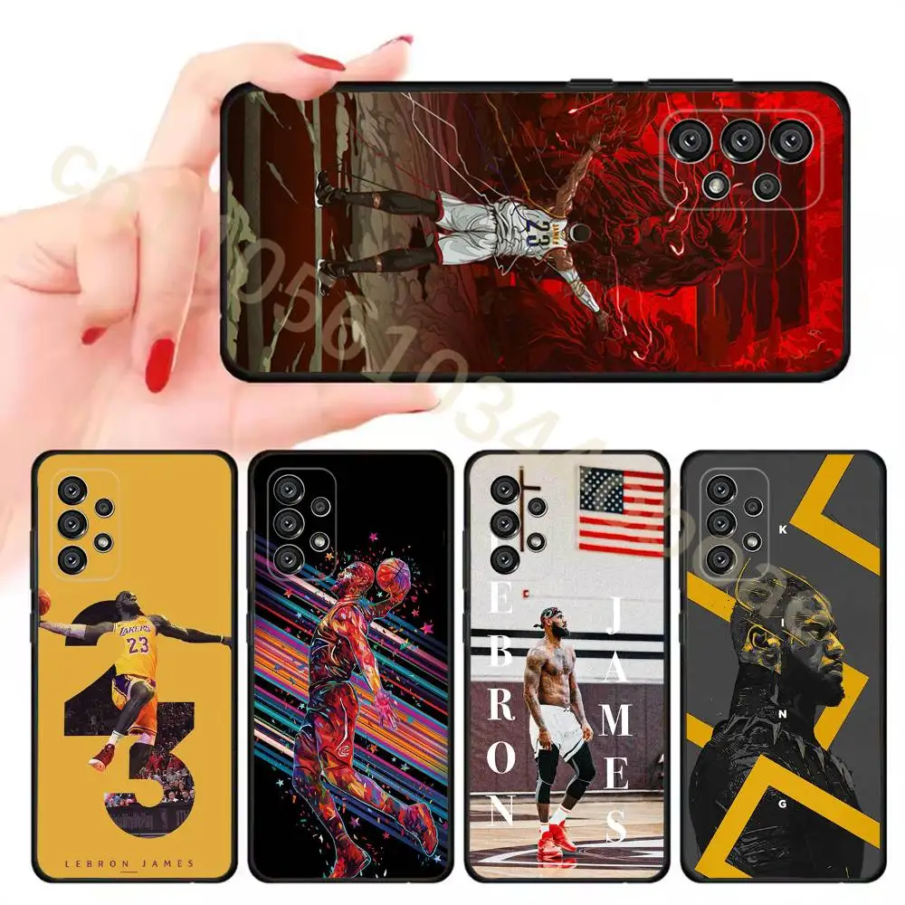 Фото Чехол для телефона L-LeBron James King 23 для Samsung Galaxy A13,21s,22,31,32,52,53,71,80,A91, мягкий черный чехол №1