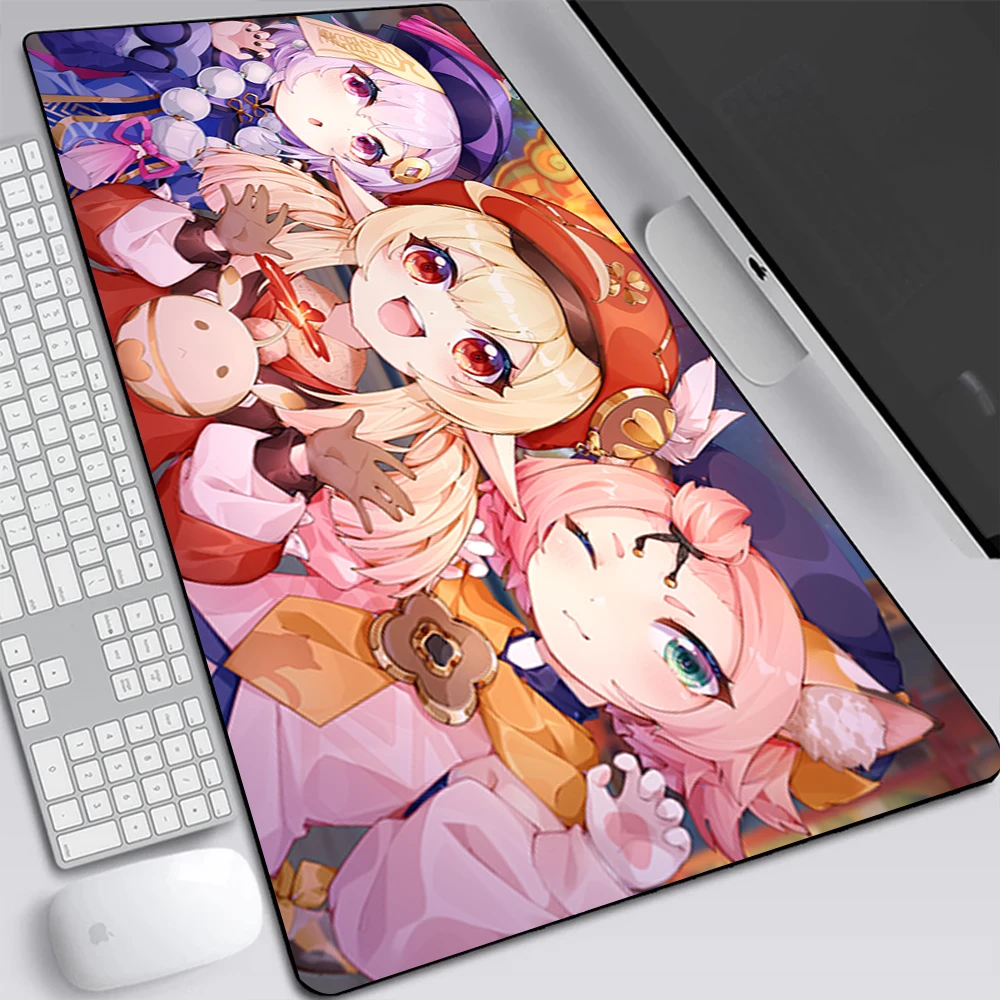 

Большой игровой коврик для мыши Genshin Impact tataglia Zhongli, компьютерный коврик для мыши XXL, коврик для клавиатуры, Настольный коврик для ПК, игровой к...