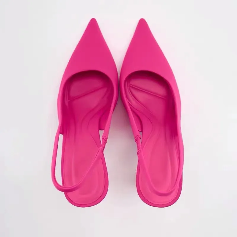 TRAF Rose red High Heels Women Pumps 2022 Elegant Woman Heeled Shoes Designer Luxury Shoes Green Black Heels Bridal Shoes Ladies