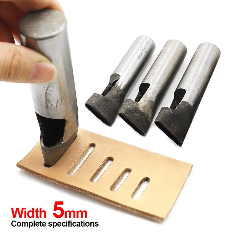 

5mm Leather Oval Shape Hole Punch Oval Angle Spacing Belt Punching Tools DIY Craft Leather Puncher Hole Drilling Tool