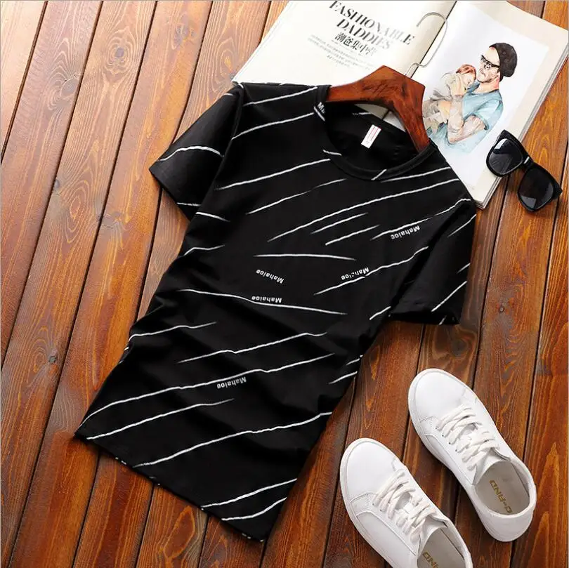 

2023HOT Fashion Summer Men Cotton T shirt casual short sleeve o-neck T-shirts Black White Plus Size L--5XL