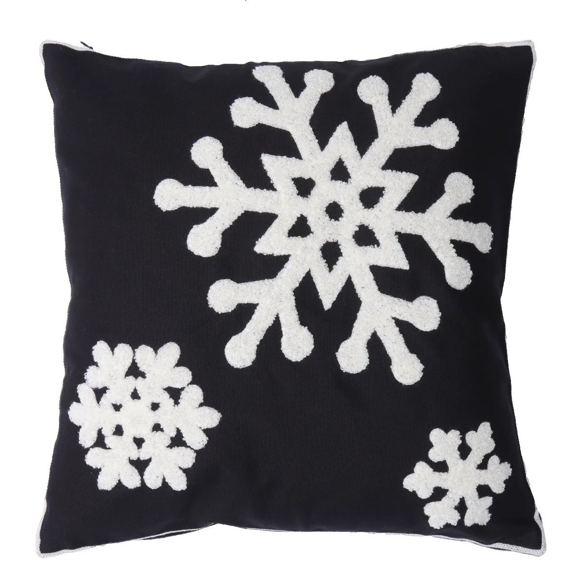 

Pillow Covers Throw Snowflake Christmascase Holiday Decorative Cushion Black White Farmhouse Pillowcase