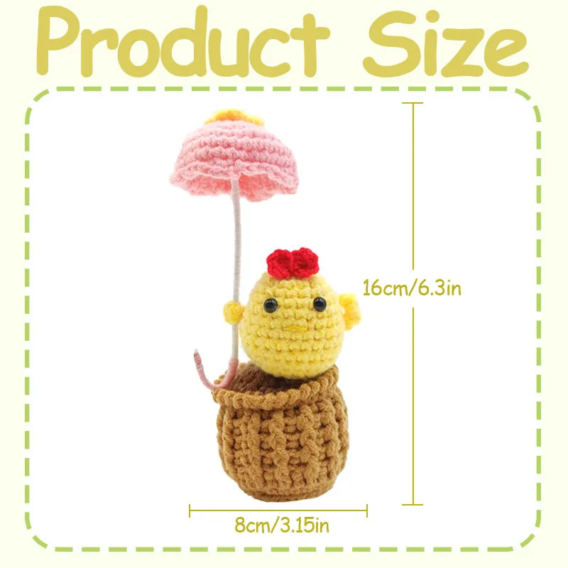 Креативный вязаный вручную цыпленок-лягушка комнатное украшение для растений