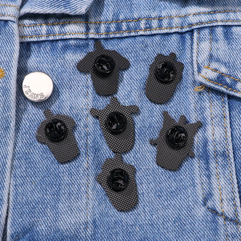 6 шт. набор булавок в стиле аниме Пить животных эмалированные броши с