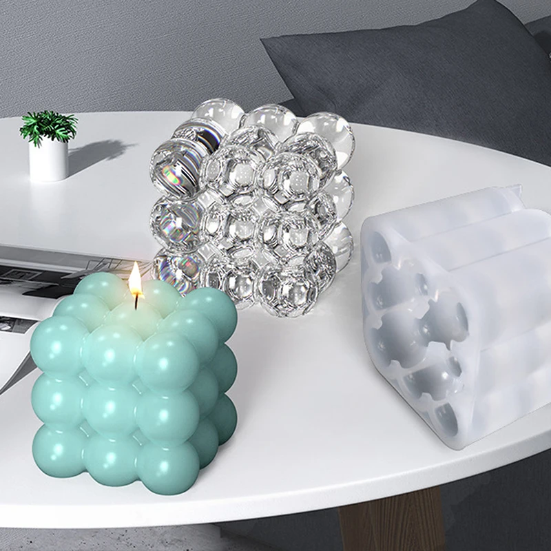 

3D Magic Cube Silicone Candle Square Mold Handmade Aroma Candle Scented Soap Making Mold DIY Home Decor Table Ornament Supplies
