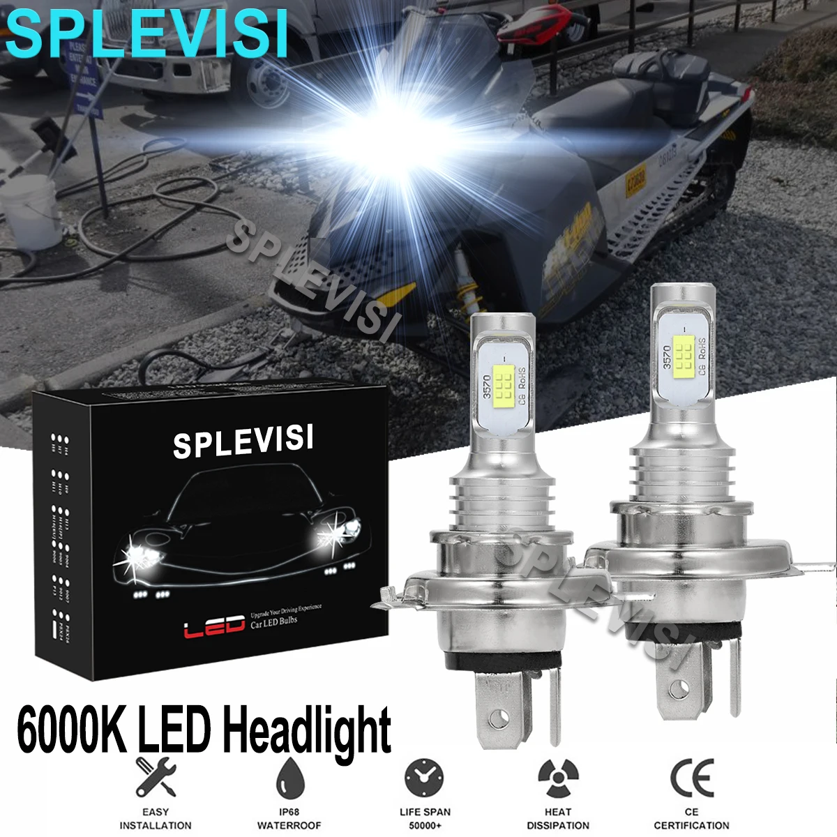 

Snowmobile LED Headlights For Ski-Doo Grand Touring 1200 2010-2015 Grand Touring 600 2010-2015 Grand Touring 550F 2010-2015
