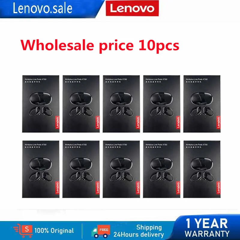 

TWS-наушники Lenovo XT80, 10 шт., Bluetooth 5,3, с микрофоном
