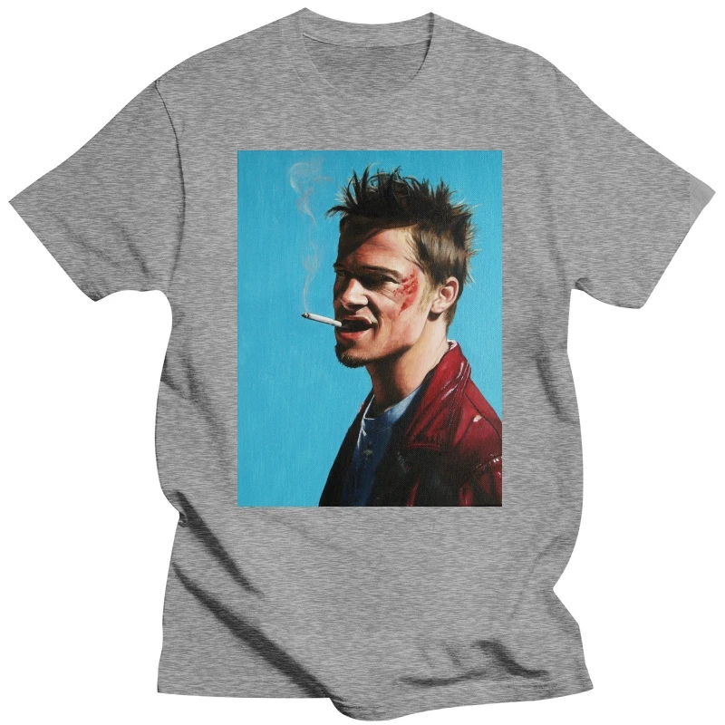Uptown Classics Fight Club Brad Pitt Cult Film Белая футболка с круглым вырезом Топы Летняя крутая
