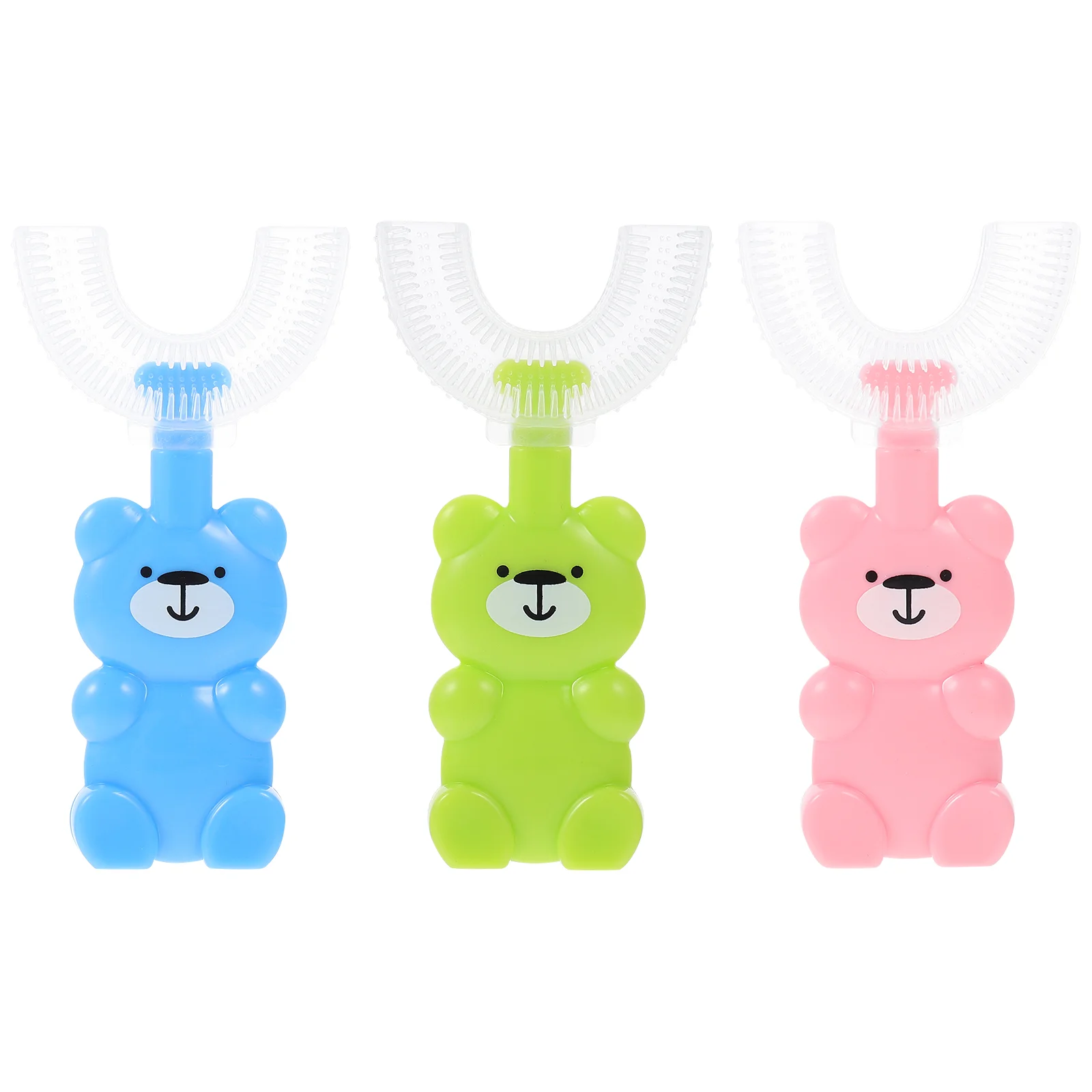 

3pcs Children U-shaped Toothbrushes Manual Teeth Brushes Cleaning Brushes Oral Toothbrushes