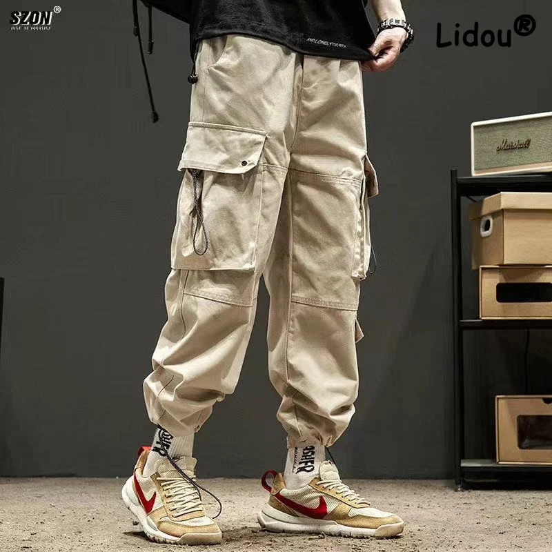 

Винтажный повседневный комбинезон на завязках с большими карманами, новинка, свободный Индивидуальный модный Полукомбинезон с маленькими буквами брюки, подходящие для любого размера 2022