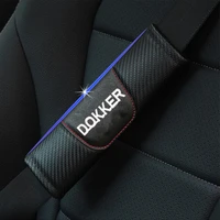 2pcs carbon fiber leather car seat belt cover cushion for dacia dokker shoulder protection pad car decor accessories interior
