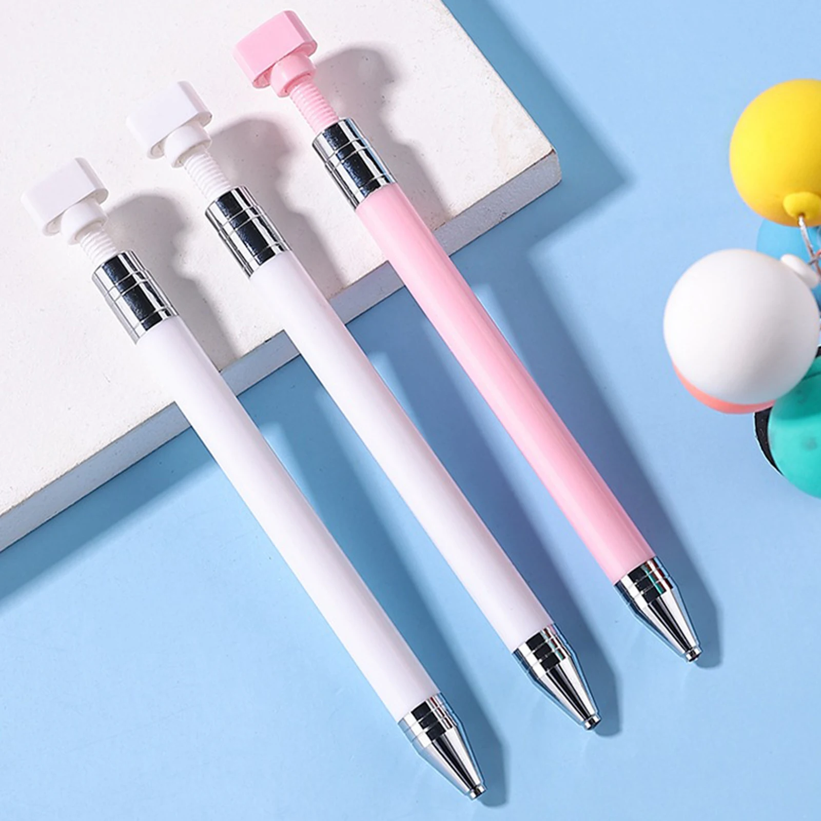 

New Rotaryautomatic Drill Pen 5D DIY Silicone Head Carving Dotting Tool Nail Crayons Drill Pen With Clay