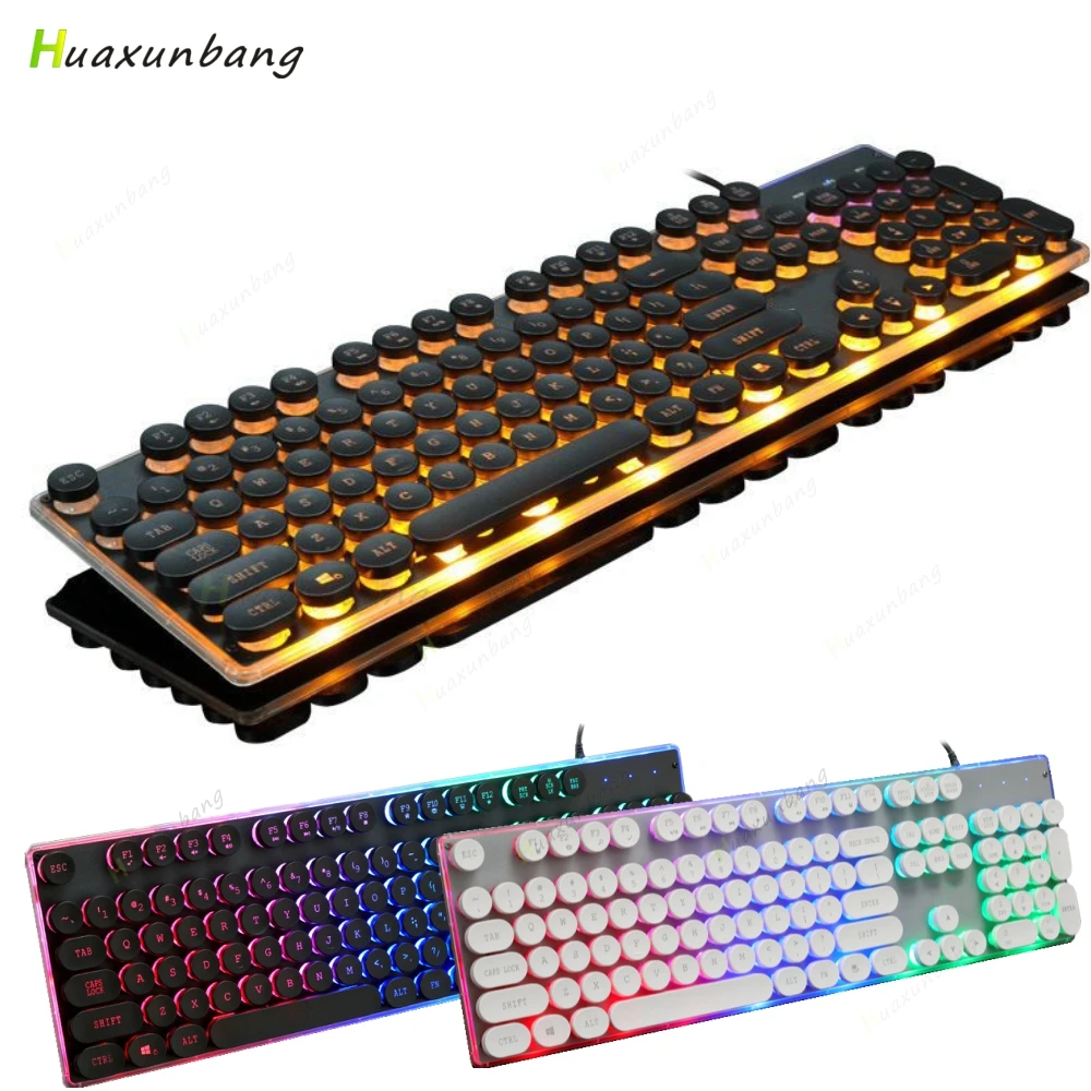 Игровая клавиатура с RGB-подсветкой проводная USB-клавиатура в стиле панк