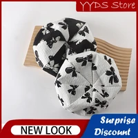 childrens beret black and white classic bow painter hat flat top girls fashion octagonal hat sun protection hat toddler hat