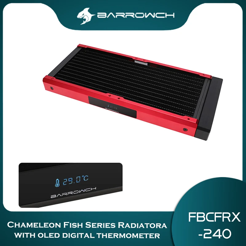 Модульный медный радиатор Barrowch 240 мм с OLED дисплеем акриловый/входной модуль POM