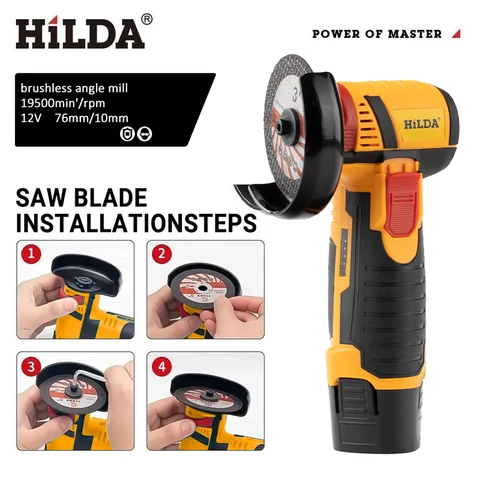 HILDA Бесщеточная Угловая Шлифовальная Машина 12В