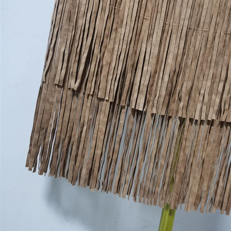 Женская юбка с бахромой Повседневная облегающая до колен и высокой талией в