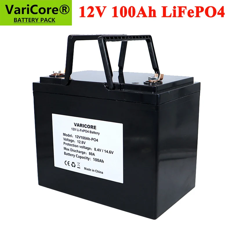 

12V 100Ah LiFePO4 Battery 12.8V 4S Lithium Power Batteries 4000 Cycles For RV Campers Golf Cart Off-Road Off-grid Solar Wind
