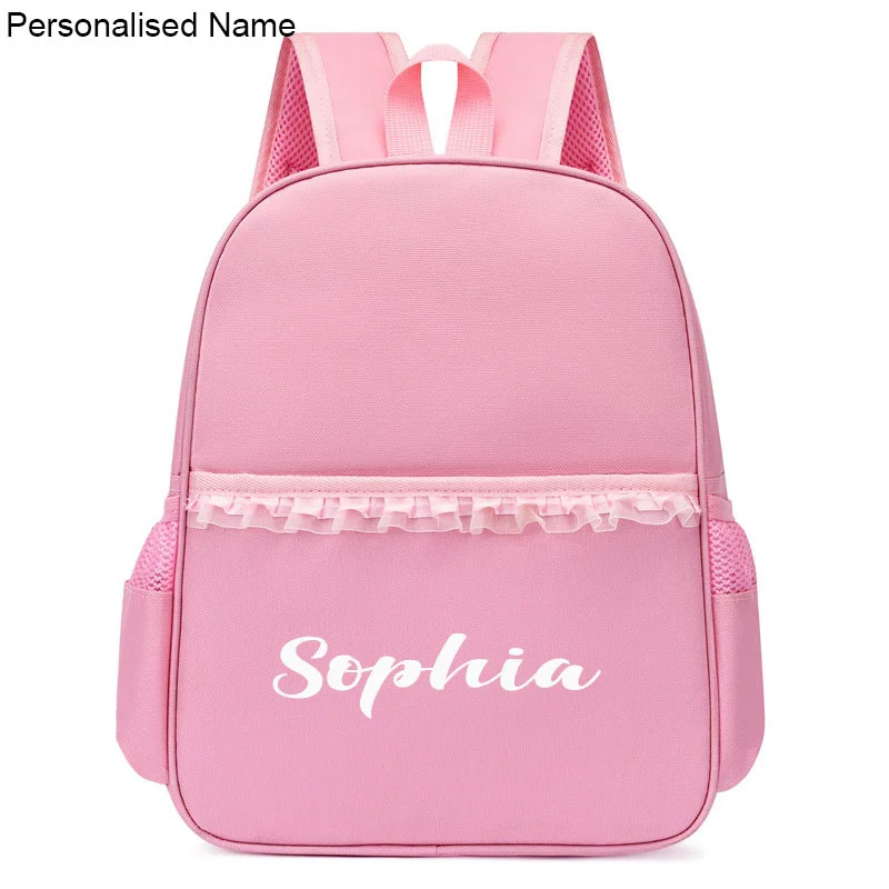 

Personalized Girl Dance Bag Custom Name Nylon Backpack Pink Ballet Little Girl Storage Bag Sequin Decoration Child's School Bag