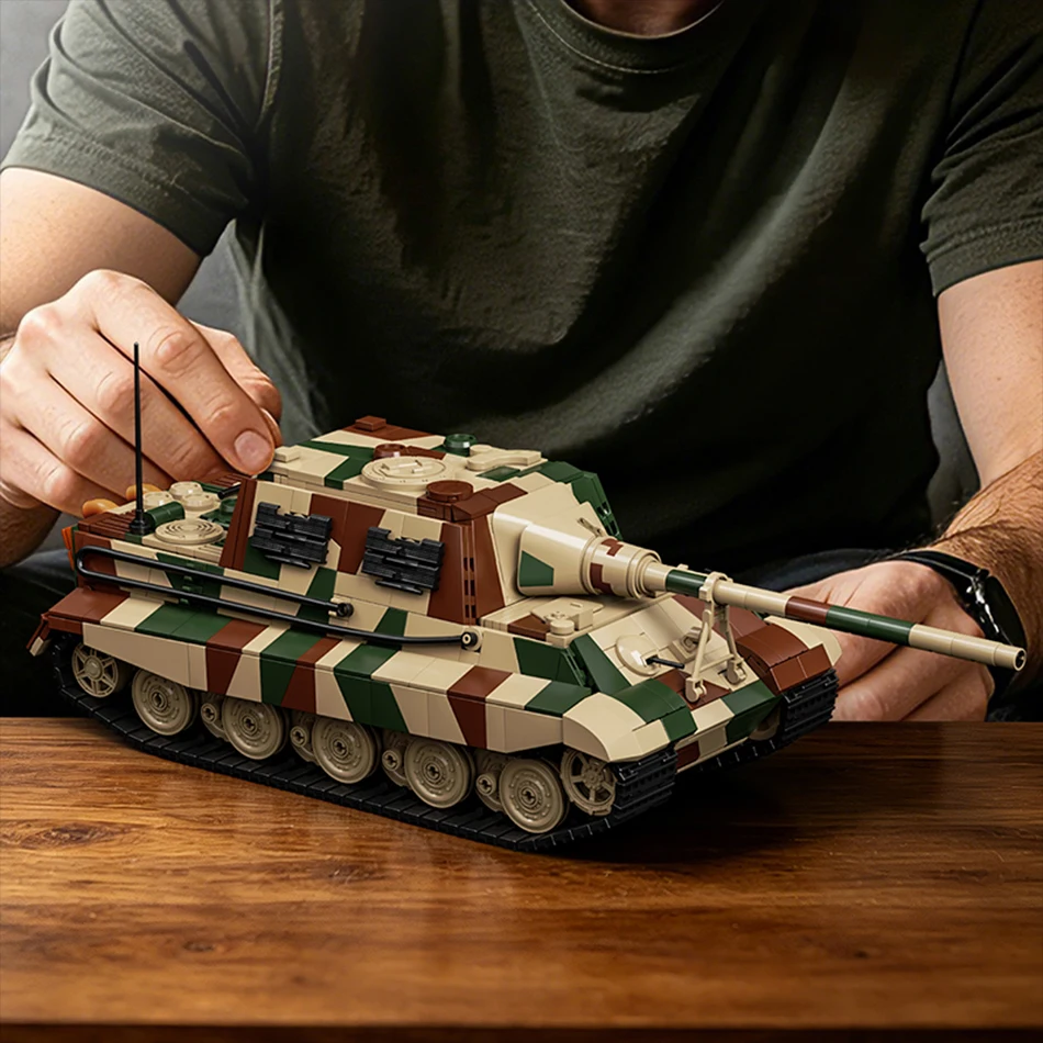1821 деталь, 1944 Jagdtiger, танк-разрушитель, конструктор, немецкая военная техника, Panzer Tiger Ausf. Танк с солдатами, игрушки из кирпичиков, подарки (art.: 3920dbf5b2d65) - 3920dbf5b2d65