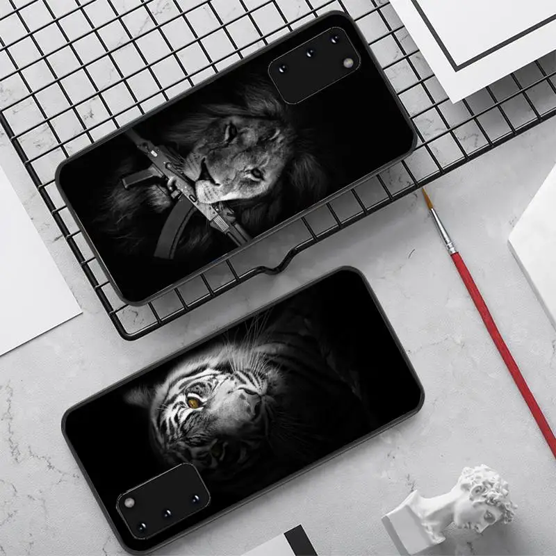

Wolf Cat Bird Lion Tiger Animal Phone Case for Samsung S10 21 20 9 8 plus lite S20 UlTRA 7edge