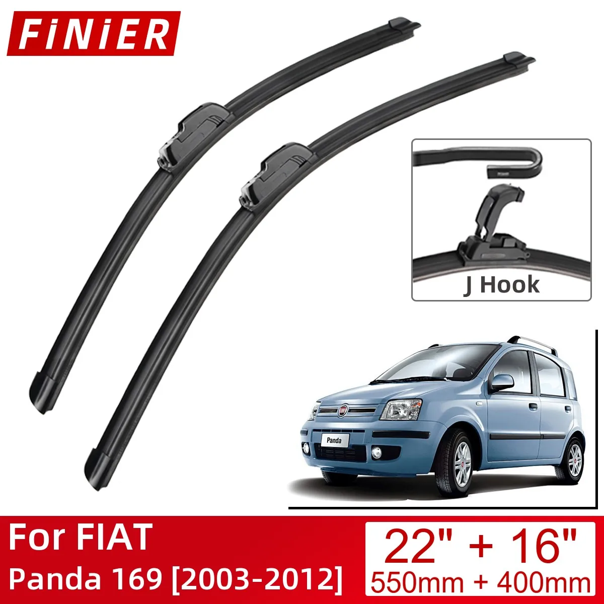 

Щетки стеклоочистителя для FIAT Panda 169, 2003-2012, 22 дюйма + 16 дюймов, автомобильные аксессуары, щетки стеклоочистителя, стеклоочистители типа U, J, кр...