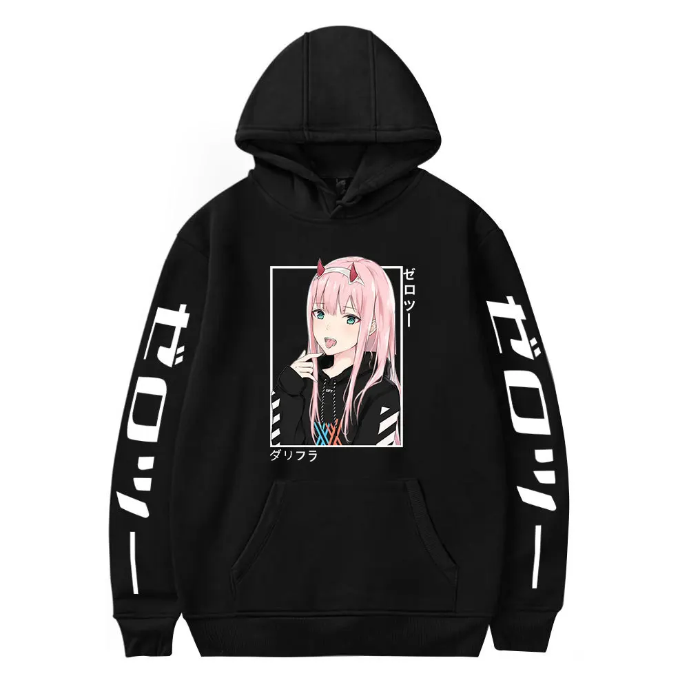 

Толстовка для мужчин и женщин, симпатичная Толстовка Zero Two с капюшоном, одежда для мальчиков и девочек из аниме WoBoy, толстовка с капюшоном Dear ...