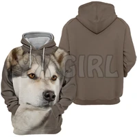animals dogs alaskan husky puppy quiet 3d printed hoodies unisex pullovers funny dog hoodie casual street tracksuit