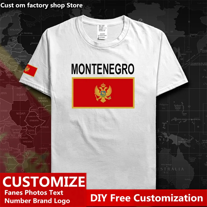 

Montenegro Crna Gora Montenegrin MNE Country T shirt Custom Jersey Fans DIY Name LOGO High Street Fashion Loose Casual T-shirt