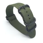 Однотонный браслет 18 20 22 24 мм, армейский зеленый военный ремешок из нейлона в стиле НАТО, ремешки для часов, тканые ремешки, браслет Zulu, черный ремешок с пряжкой