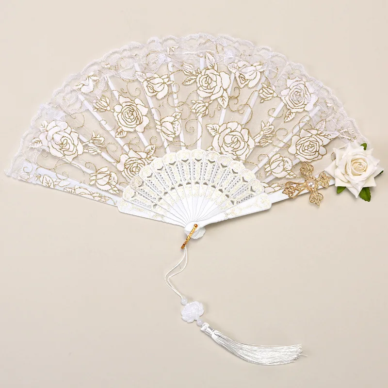 

Складной веер MOONBIFFY черный белый