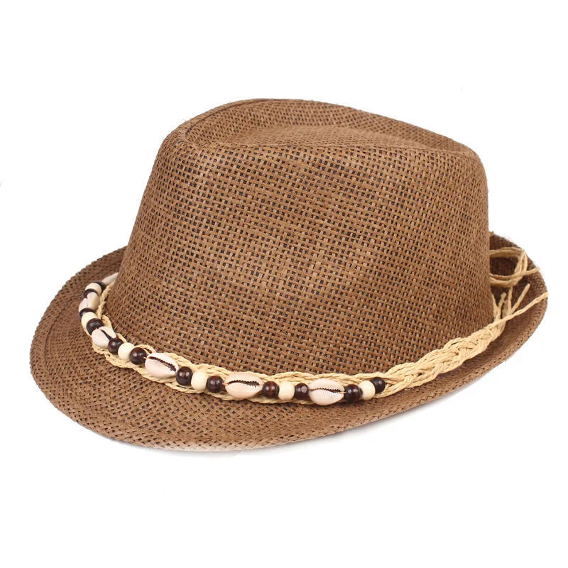 

New Retro Natural Panama Soft Shaped Straw Hat Summer Women/Men Jazz hat Beach Sun Cap UV Protection Fedora Hat LM49