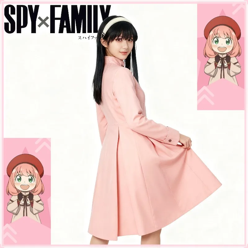 Фото Япония Anmie Spy X Family Forger Косплей Йор Костюм Шипа Принцесса Розовое Платье Костюм Наряд Пальто Женская Одежда Для Хэллоуина №1