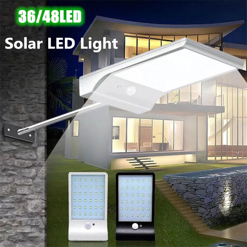 

Newest Outdoor Street Waterproof Wall Lights 450LM 36 LED Solar Power Street Light PIR Motion Sensor Lamps Garden Security Lamp