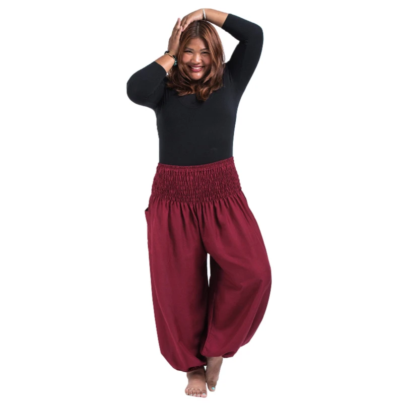 Plus Size Women's Pants Elastic Waist Loose Bloomers Casual Trousers Yoga Pants Breathable Dance Pants Vintage Pants for Women