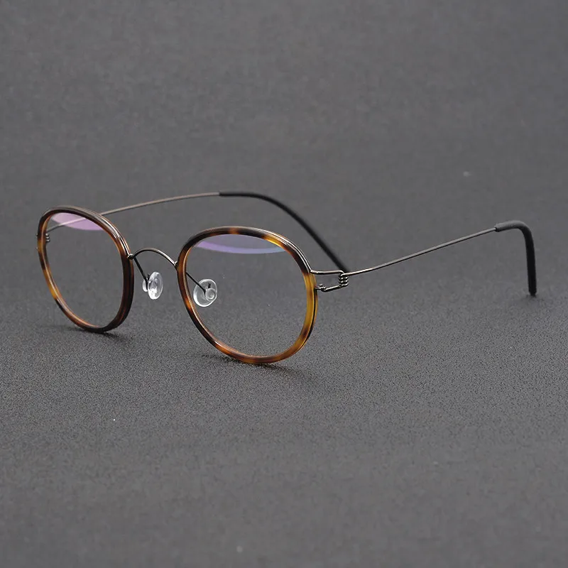 

Титановые ультралегкие очки в оправе для мужчин и женщин, мужские очки без винтов, овальные очки, Дания, дизайнерские оптические линзы ручно...