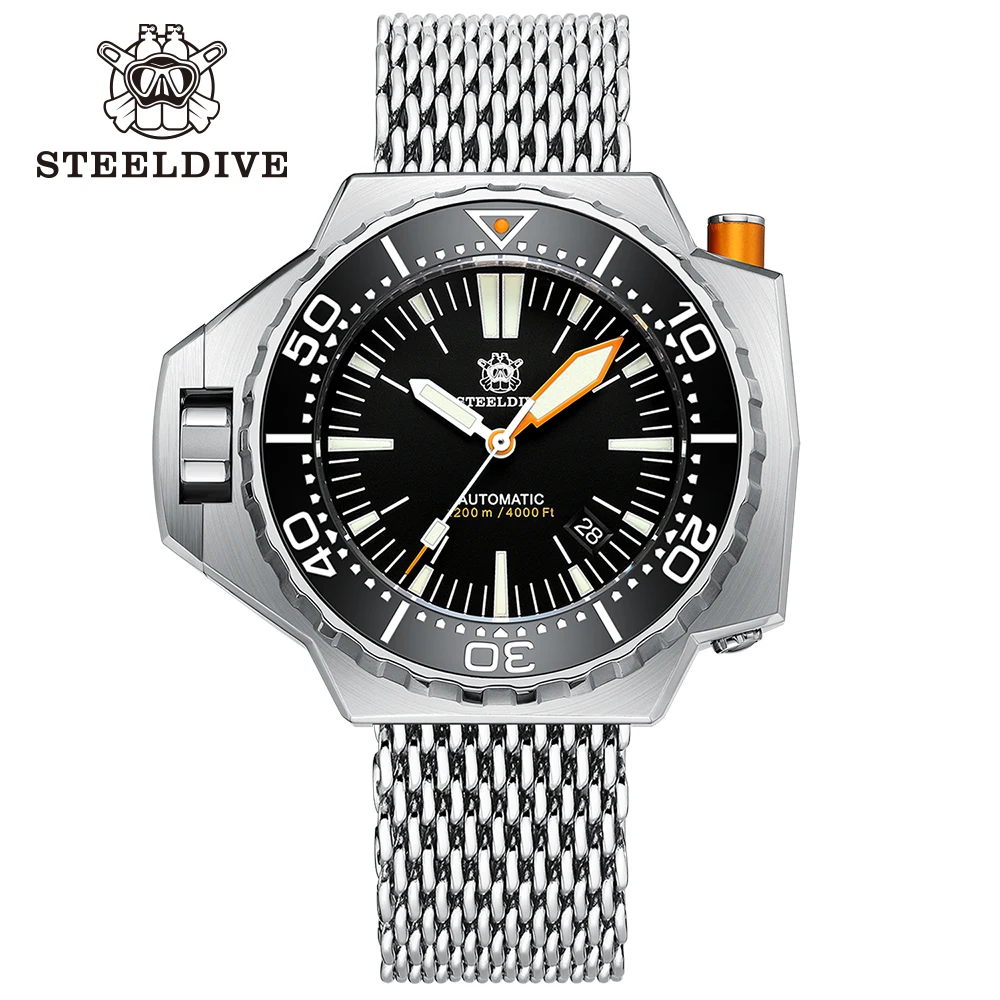 

STEELDIVE SD1969 Upgraded V3 NH35 Automatic Movement 1000M Waterproof Super Luminos Sports Men Dive Watch with Bezel Locker