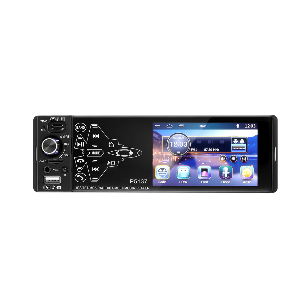 

Car Radio Stereo Single DIN 3.8 Inch 2.5D IPS TFT Touchscreen Bluetooth Digital Multimedia FM Radio Receiver with Remote