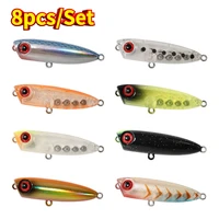 8pcsset 45mm 3g topwater pencil popper lure 2022 japan fishing tackle fish minnow trout bass stream pesca whopper plopper crank