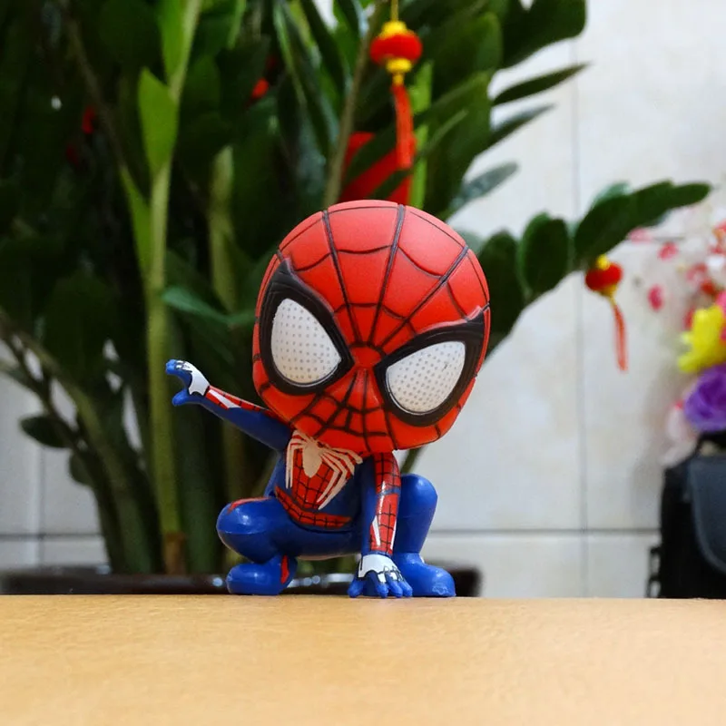 

Marvel Spiderman Cartoon Anime Figure Children's Spider-Man Figure Model Toys Desktop Decorate Cake Decoration Doll Gift for Kid