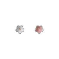 925 sterling silver flower stud earrings for womens niche design new fashionable sleep free premium sense earrings