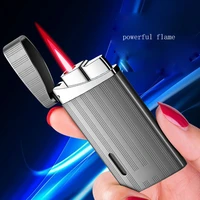 windproof butane gas lighter creative metal strong flame lighter gas visible small and portable cigarette accessories