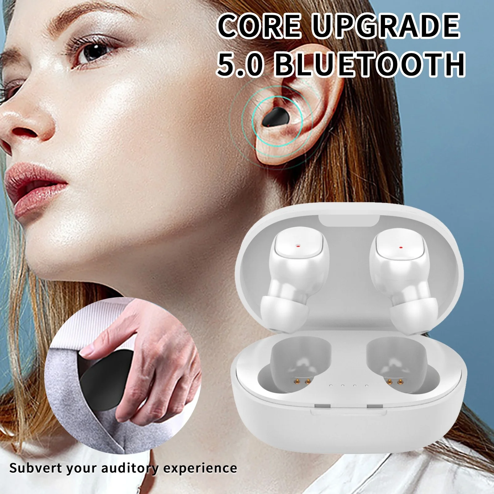 

A6S TWS Wireless Bluetooth Headset With Microphone Sports Earbuds Earphones Noise-cancelling Earplug Mini Headphones Hands-free